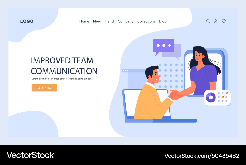 Improved team communication highlighted a man Improved team communication highlighted a man Vector Image