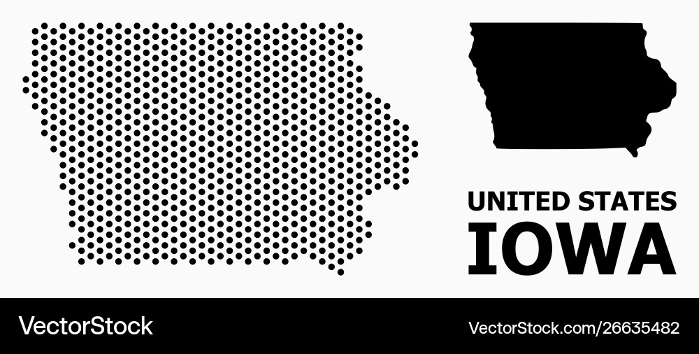 Iowa Dot Pattern Map Vector Image