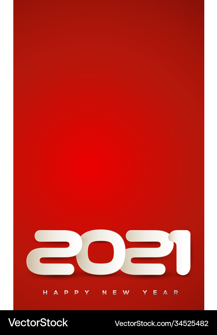 Numbers 2021c wish new year on red background vector image