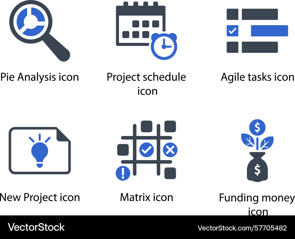 Pie analysis project schedule agile tasks new Vector Image