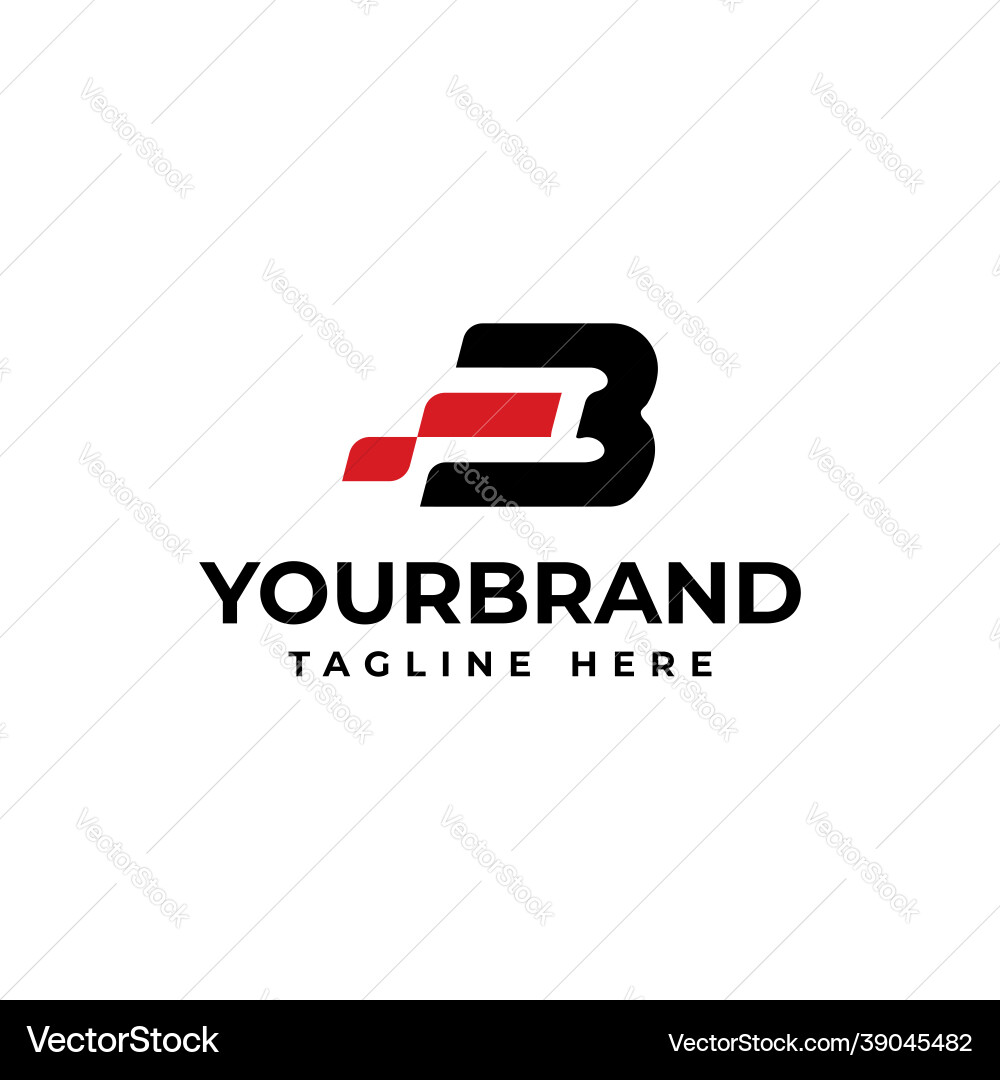 Racing B Logo Concept - Modern & Dynamic Vector Image