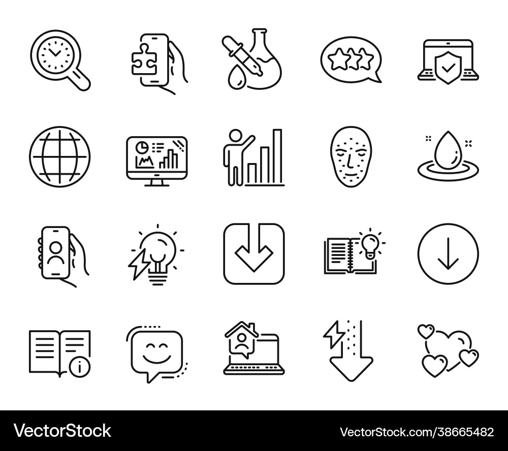 Set graph chart heart and technical Vector Image