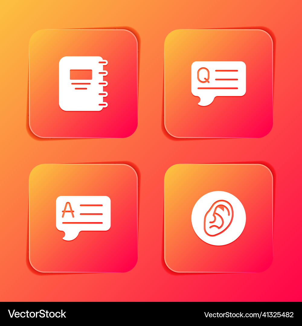 Set notebook speech bubbles with question answer Vector Image