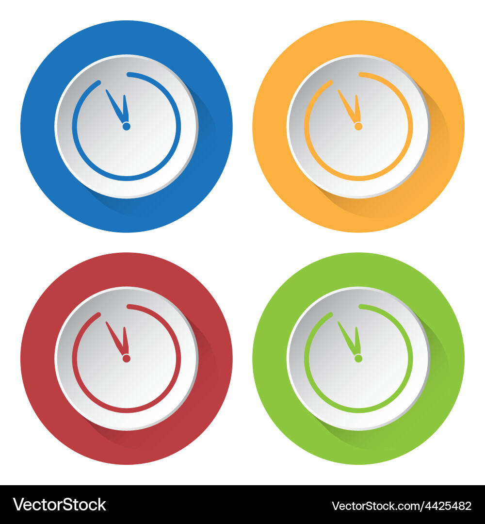 Set of four icons with clock vector image