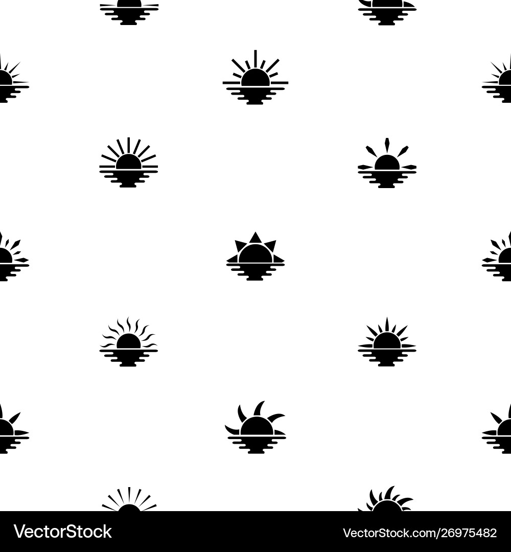 Sunset seamless pattern background icon vector image