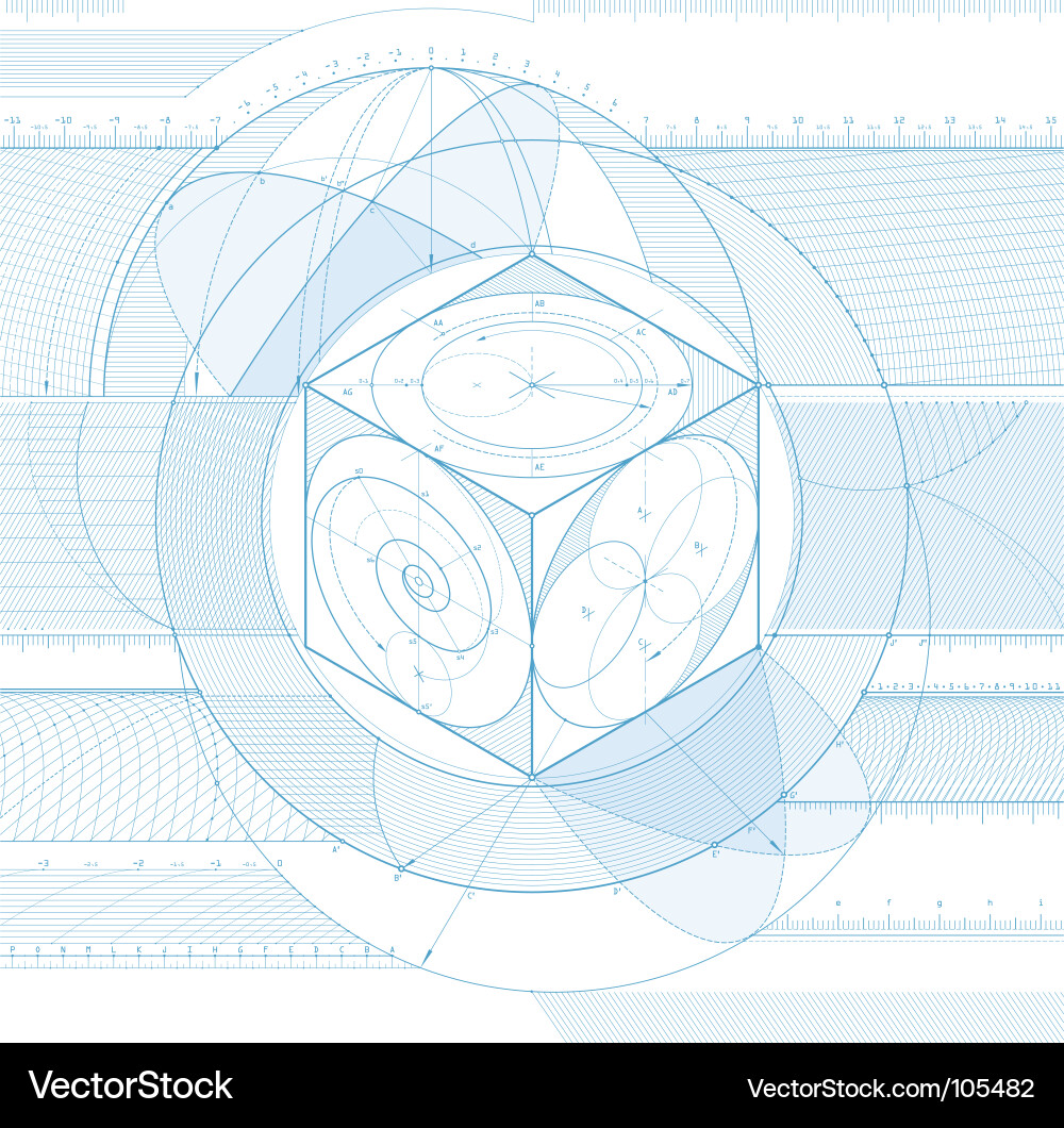 Technical Blueprint Background Vector Image