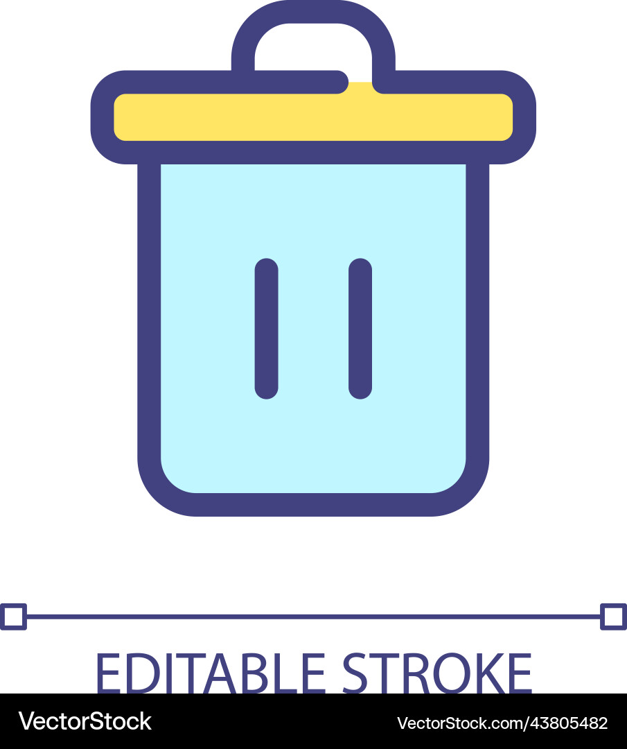 Trash can pixel perfect rgb color ui icon Vector Image