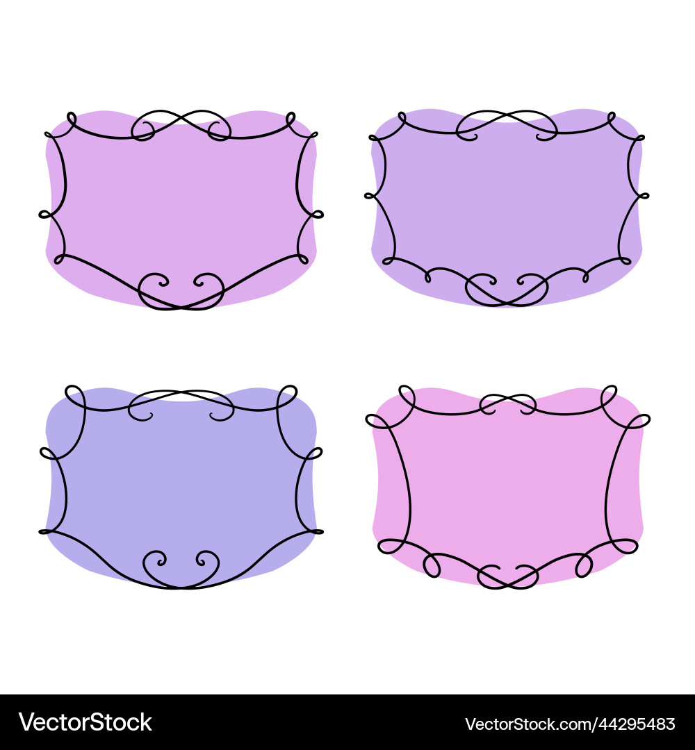 A set of symmetrical rectangular frames Vector Image