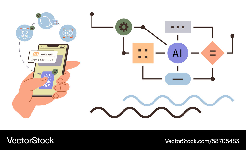 AI Security & Data Verification Vector Image