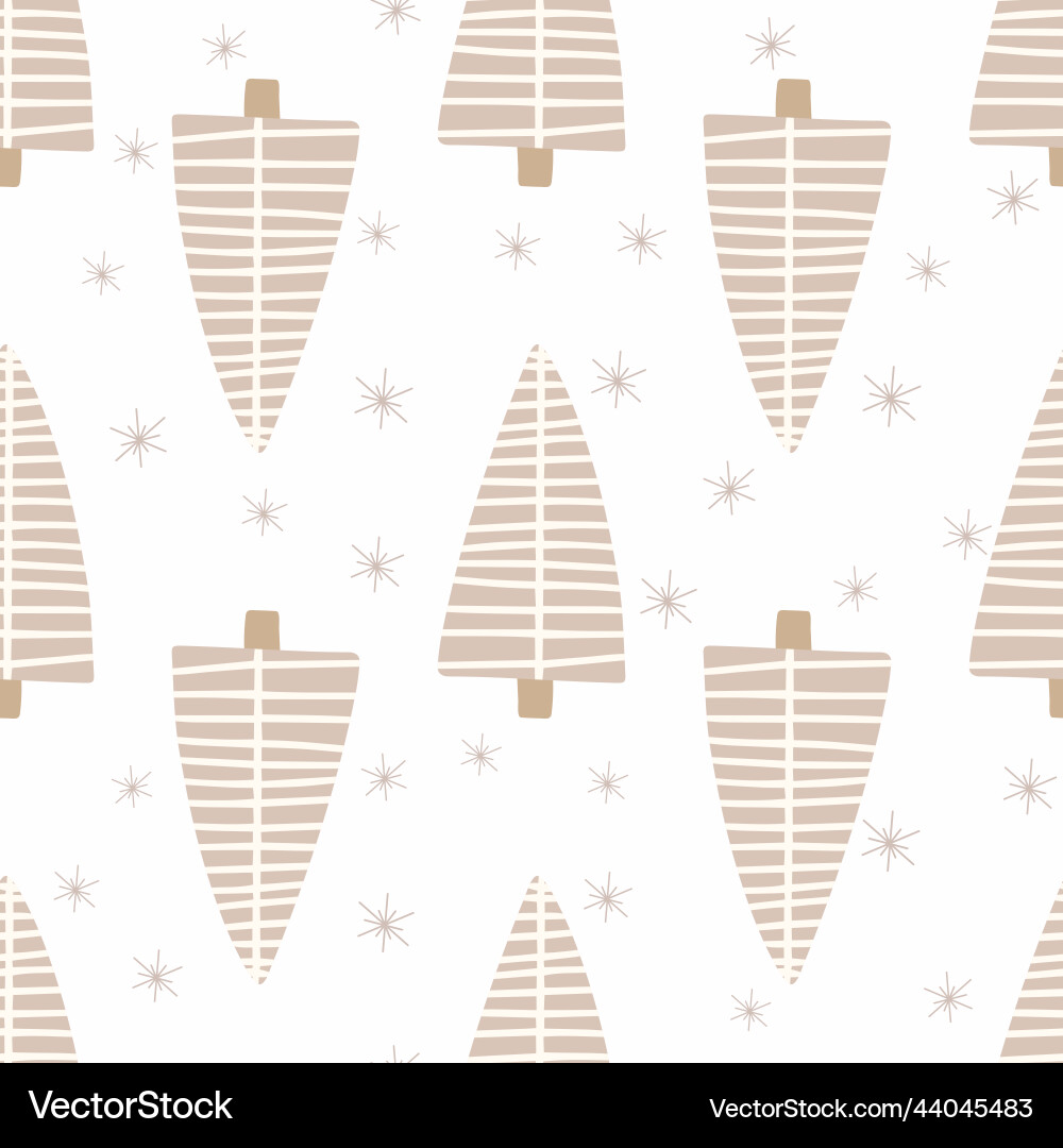 Christmas tree and snowflake seamless pattern new Vector Image