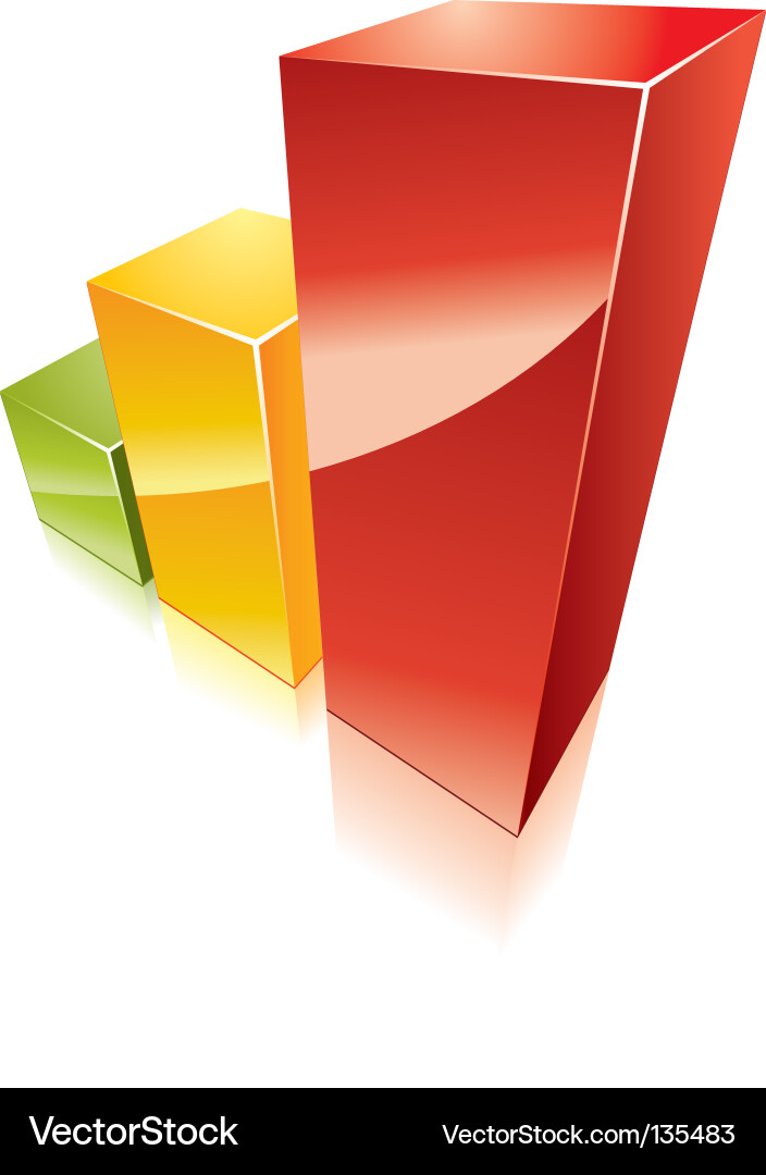 Colored 3d graph Vector Image