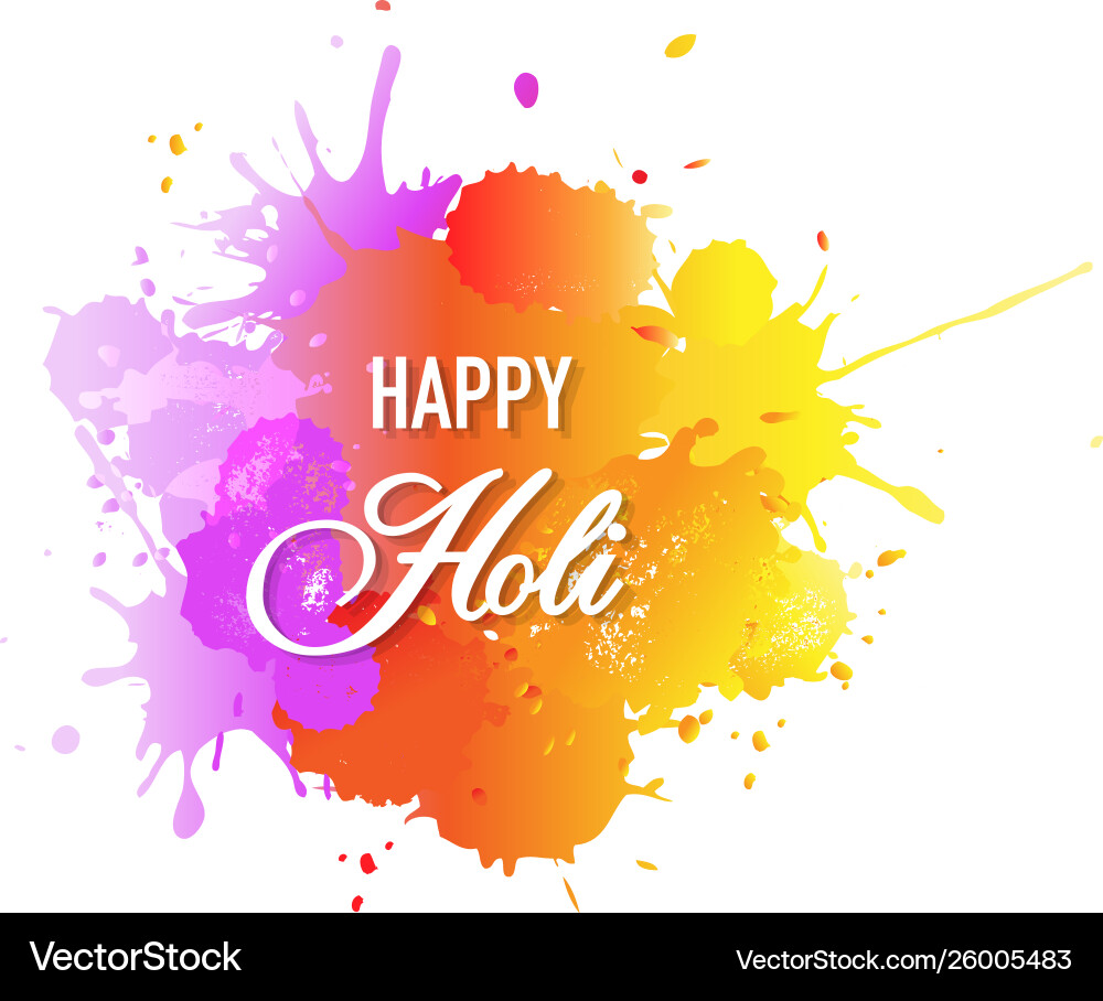 Colorful Holi Card with Blobs vector image