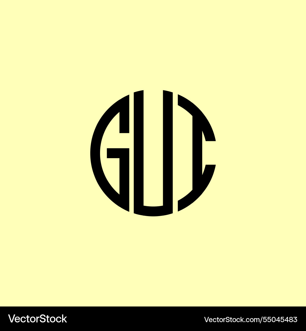 Creative rounded initial letters gui logo Creative rounded initial letters gui logo Vector Image