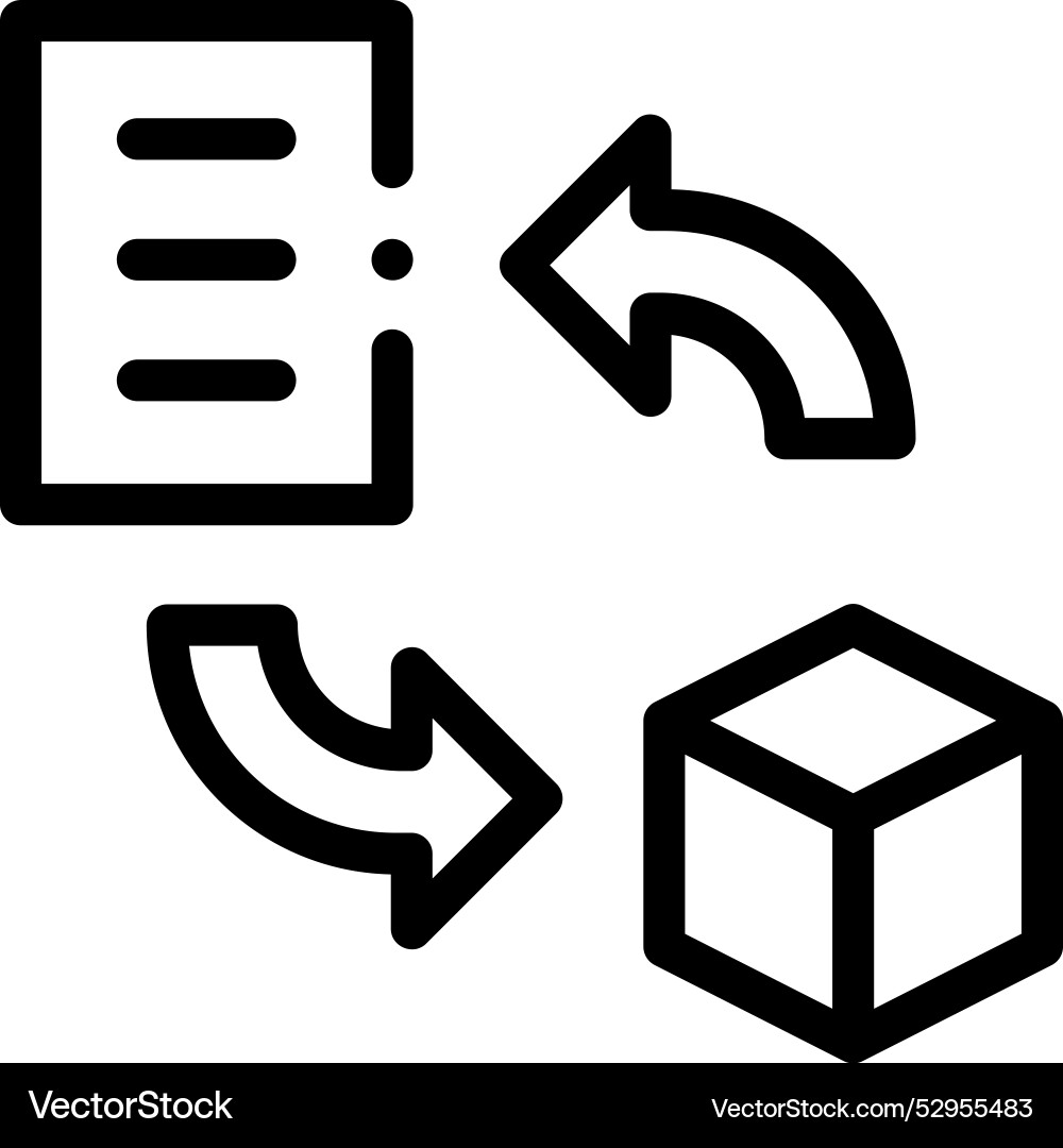 Data transformation icon thin linear style design vector image