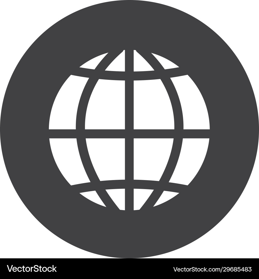Global sphere block flat style icon design Vector Image