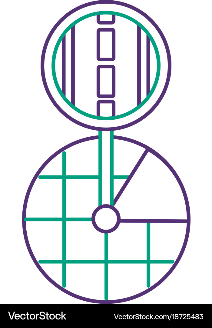 Gps navigation screen pointer map road Vector Image