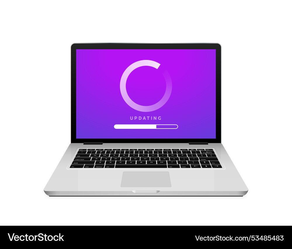 Laptop Aktualisierung Software Fortschritt Computer-Update Laptop Aktualisierung Software Fortschritt Computer-Update vektorbild