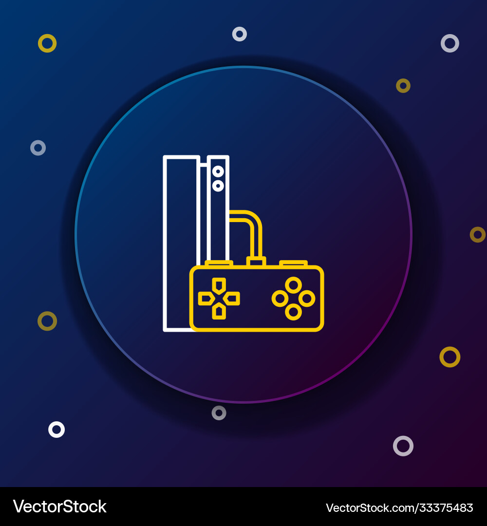 Line video game console with joystick icon Line video game console with joystick icon Vector Image