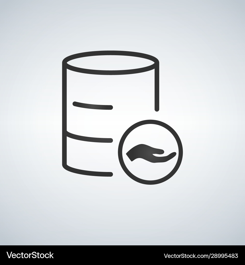 Linear database server isolated flat web mobile Linear database server isolated flat web mobile Vector Image