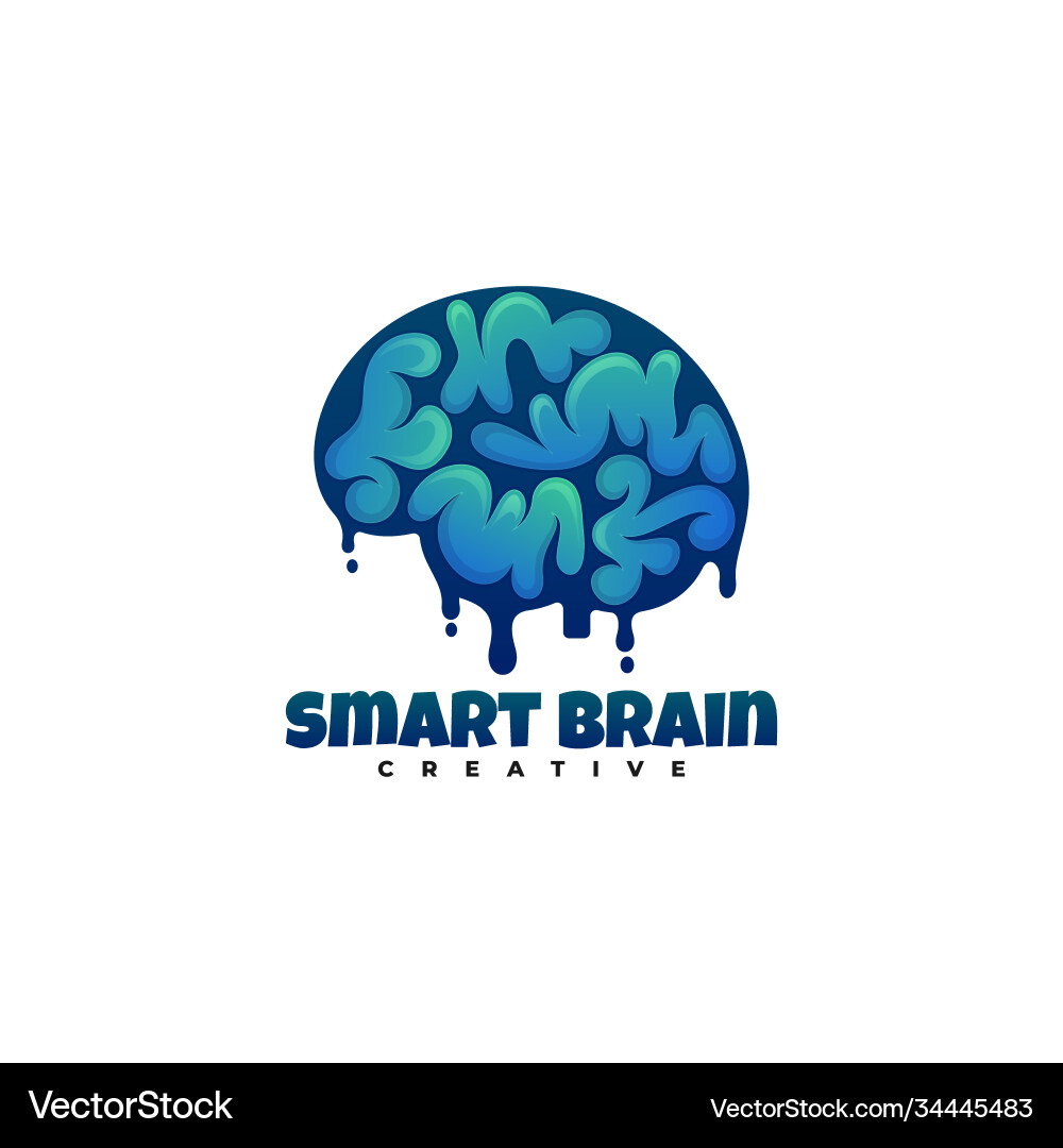 Logo smart brain gradient colorful style Logo smart brain gradient colorful style Vector Image