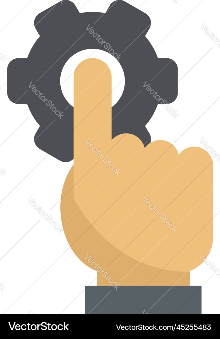 Programming gear icon flat work program Programming gear icon flat work program vector image