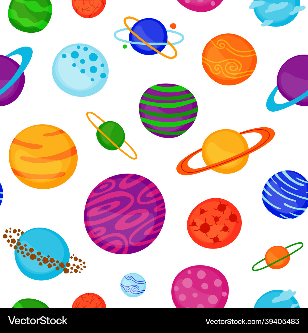 Seamless pattern with planets Seamless pattern with planets Vector Image