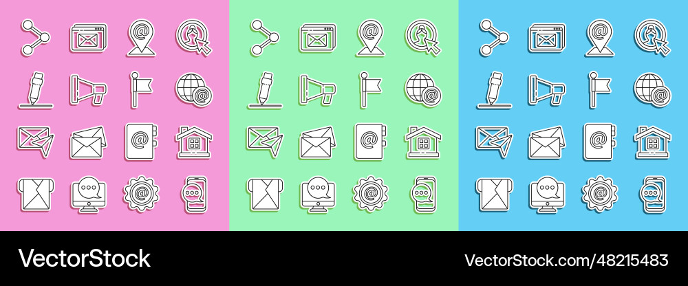 Set line chat messages notification on phone Vector Image