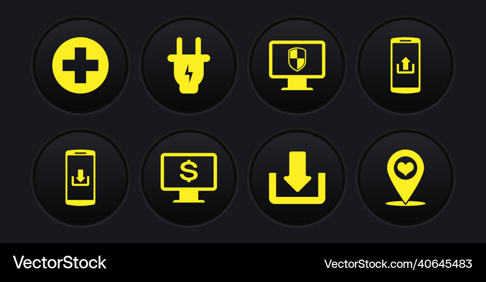 Set smartphone with download upload monitor Set smartphone with download upload monitor Vector Image