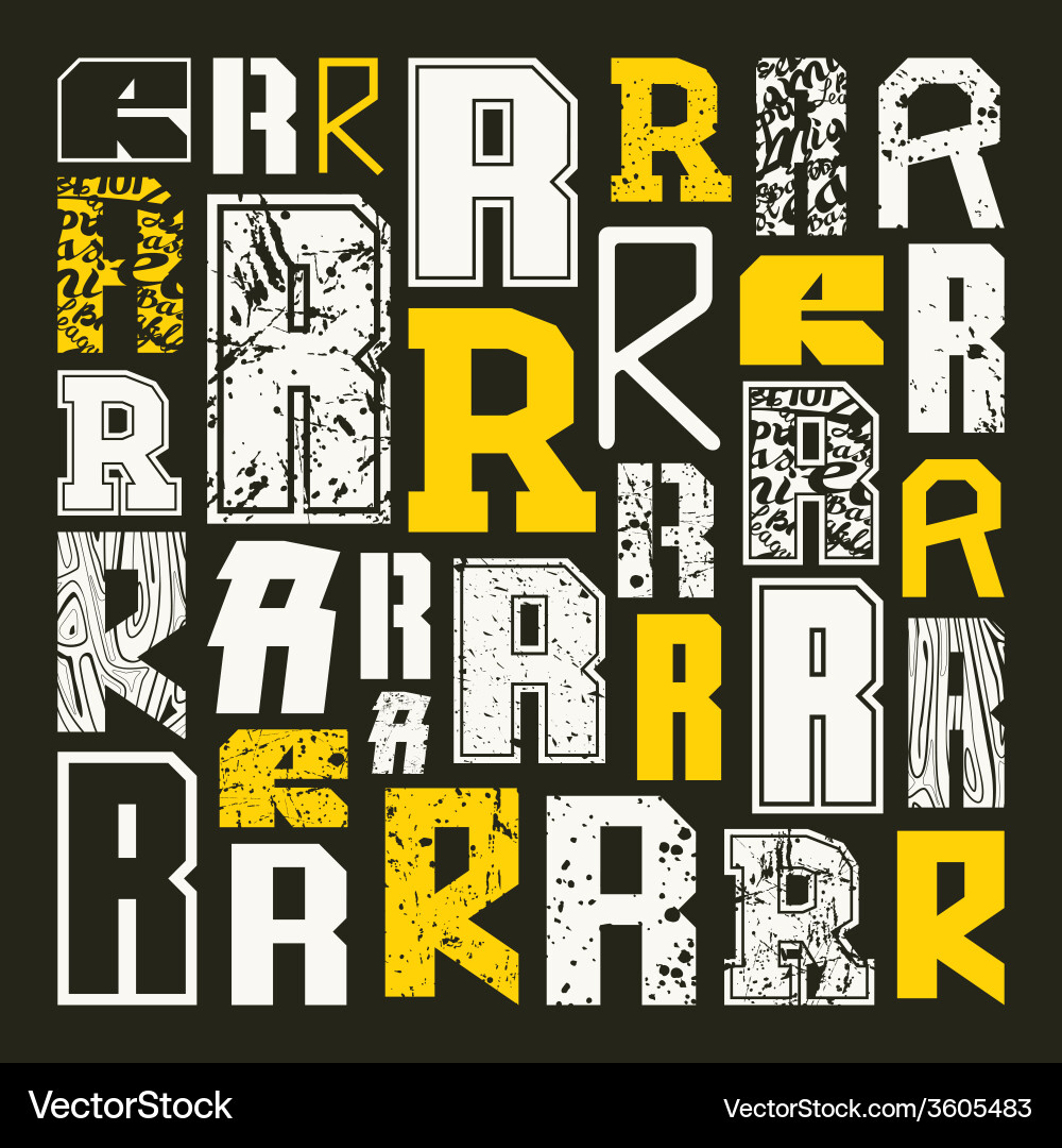 Set versions of letters r vector image