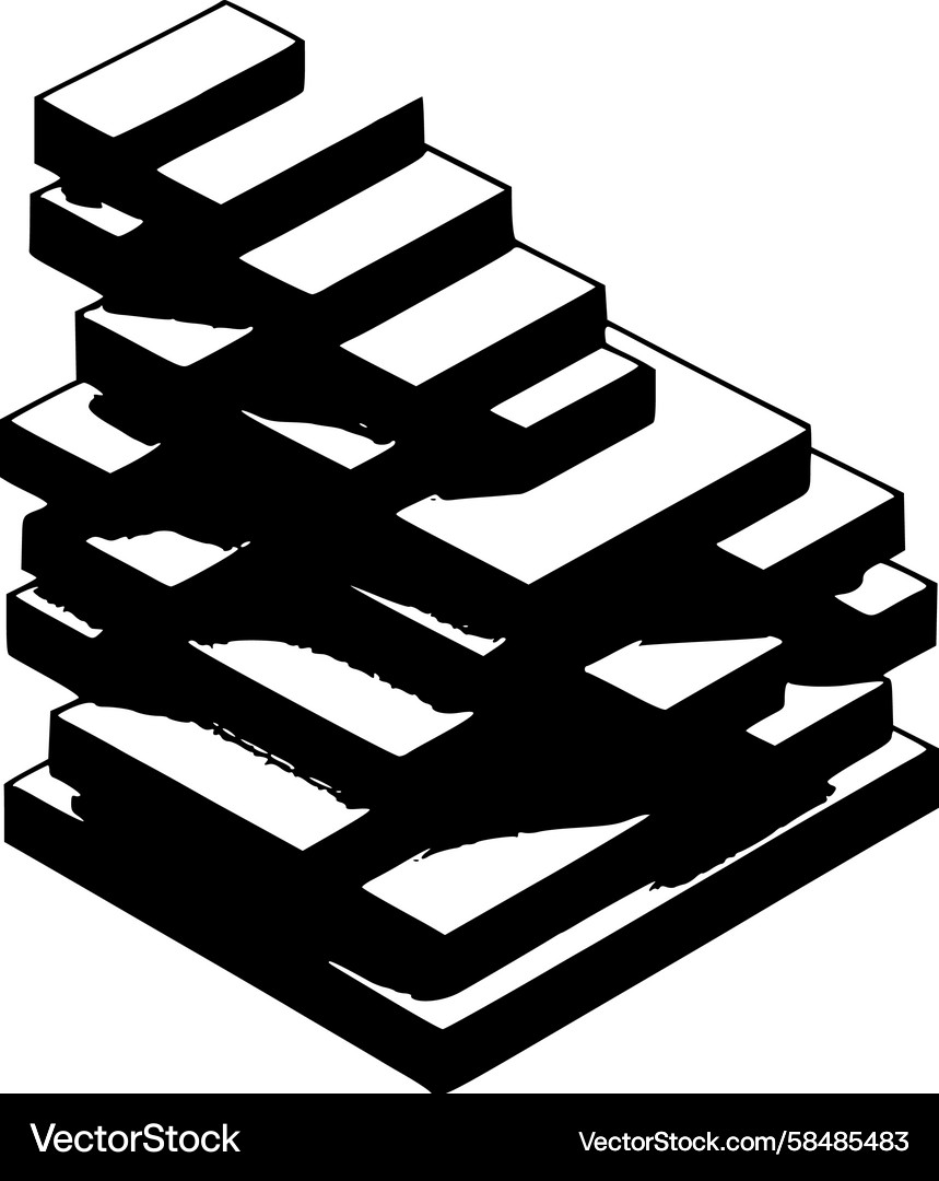 Stacked Blocks - Linear Ascent Vector Image