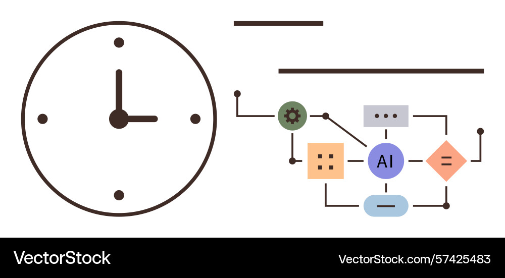 Time management and ai workflow integration Time management and ai workflow integration Vector Image