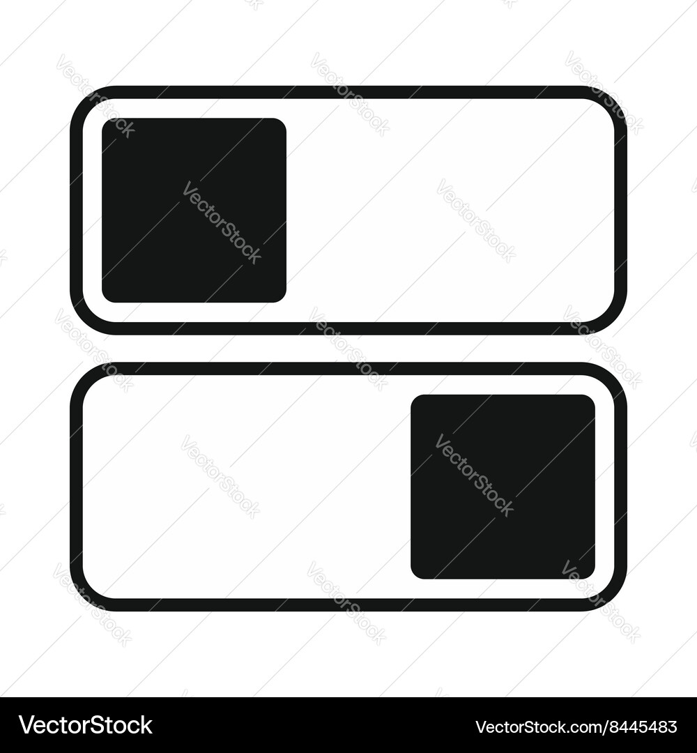 Toggle switch on off position icon simple style vector image