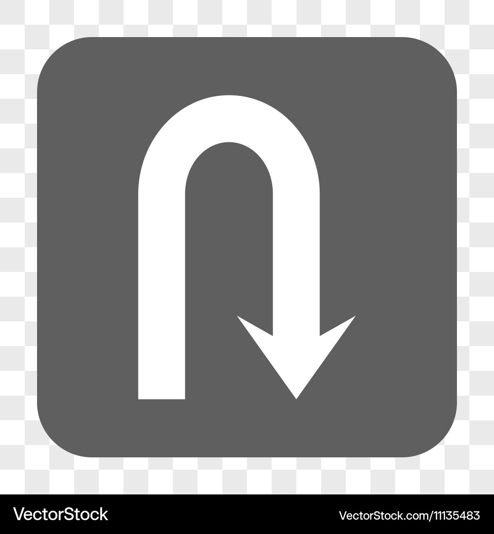 Turn back rounded square button Vector Image