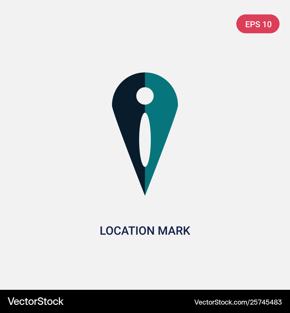 Two color location mark icon from maps and flags vector image