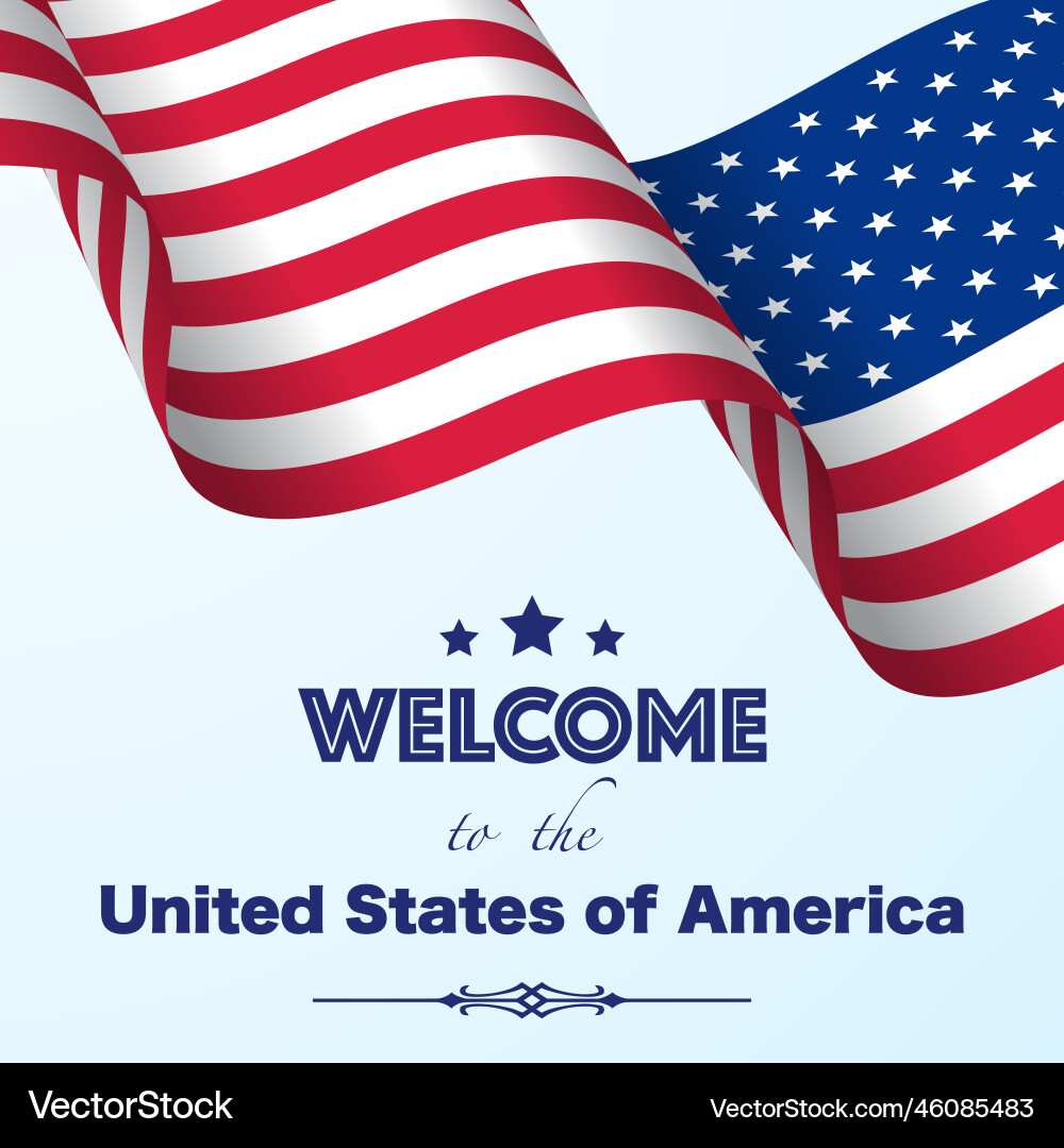 Usa welcome bright background Royalty Free Vector Image