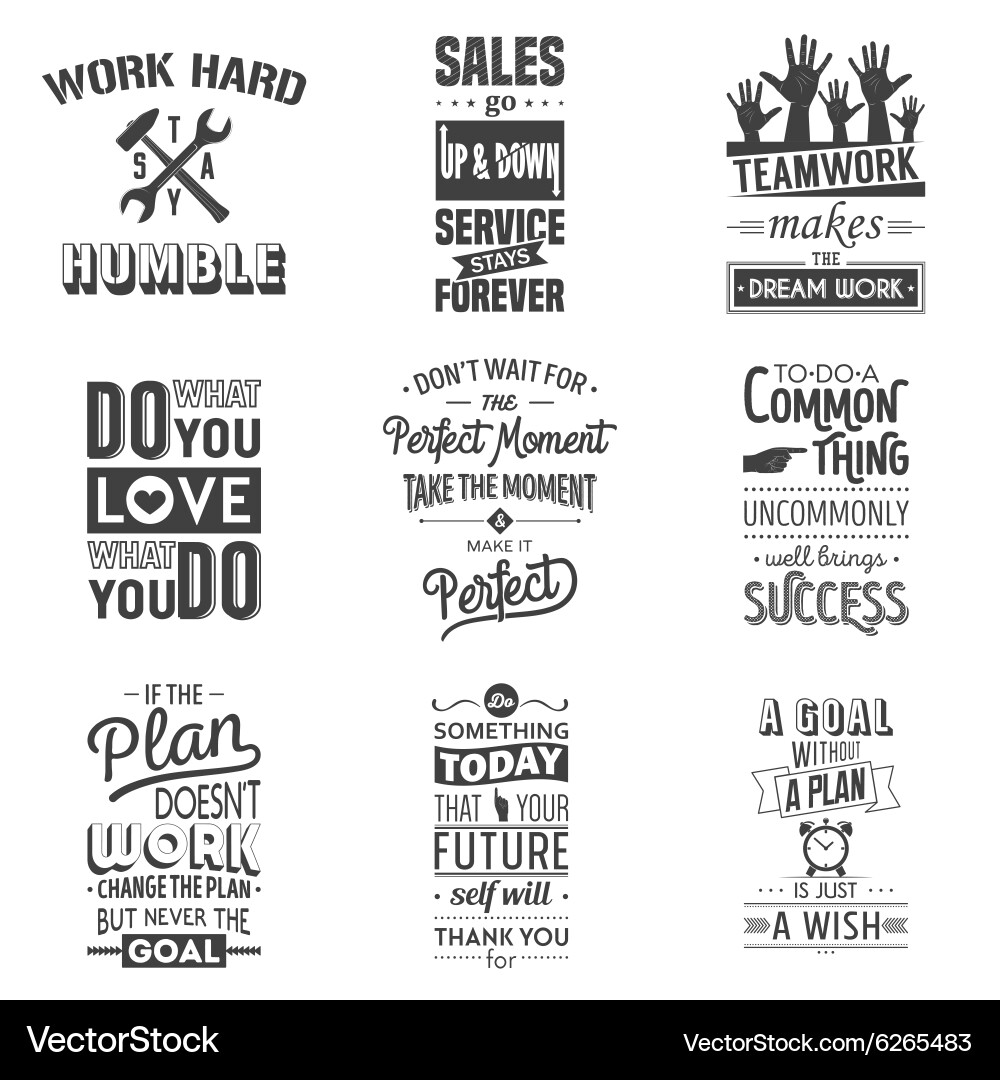 Vintage Business Motivation Quotes Vector Image