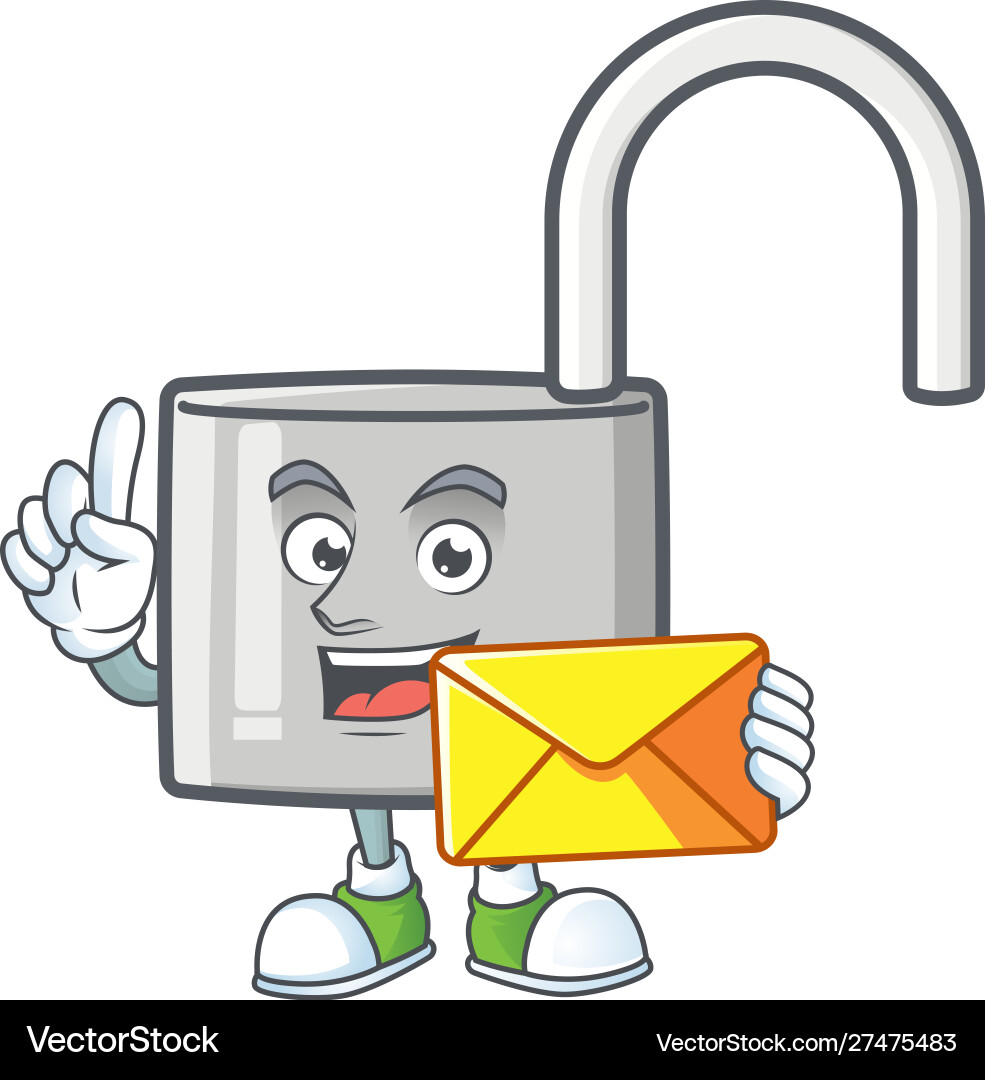 With envelope unlock key icon in character With envelope unlock key icon in character Vector Image