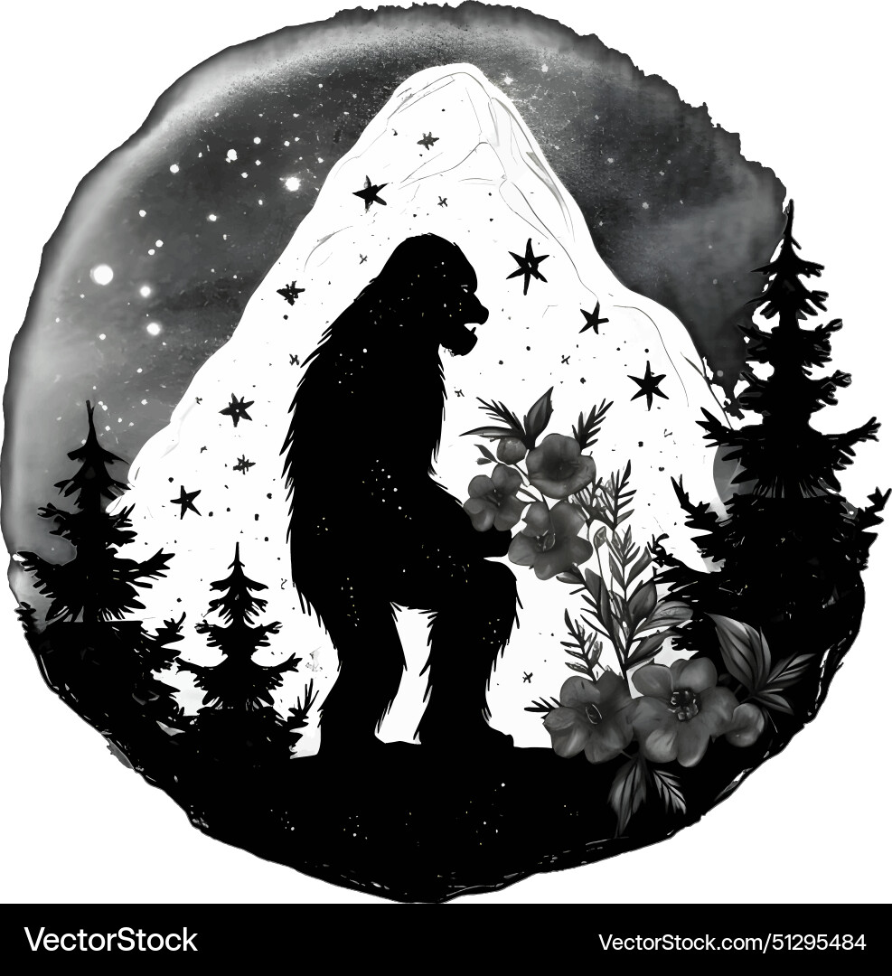 Black silhouette of a beast on white background Vector Image