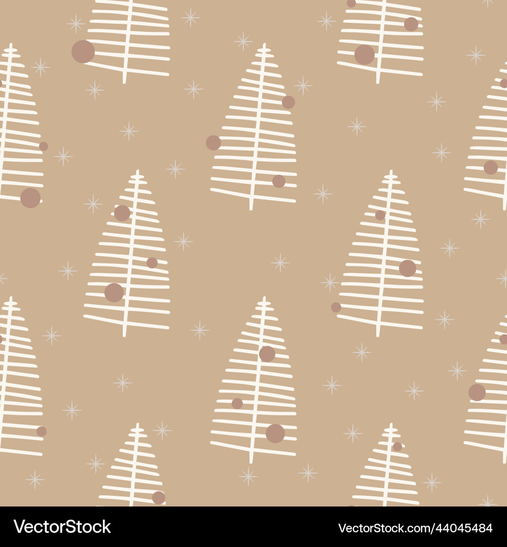 Christmas tree and snowflake seamless pattern new Christmas tree and snowflake seamless pattern new Vector Image