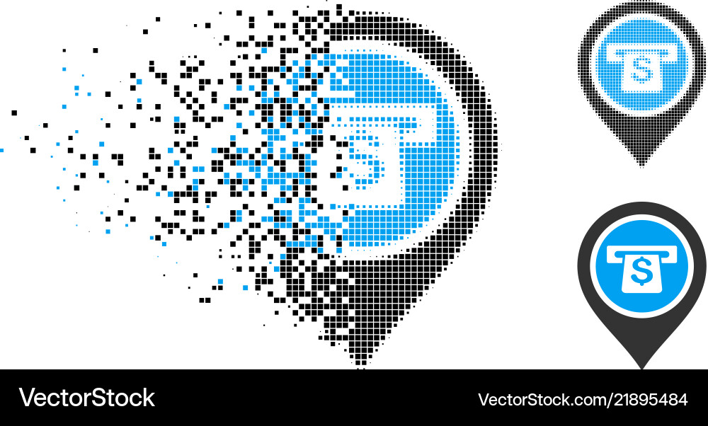 Dissolved pixelated halftone banking machine Vector Image