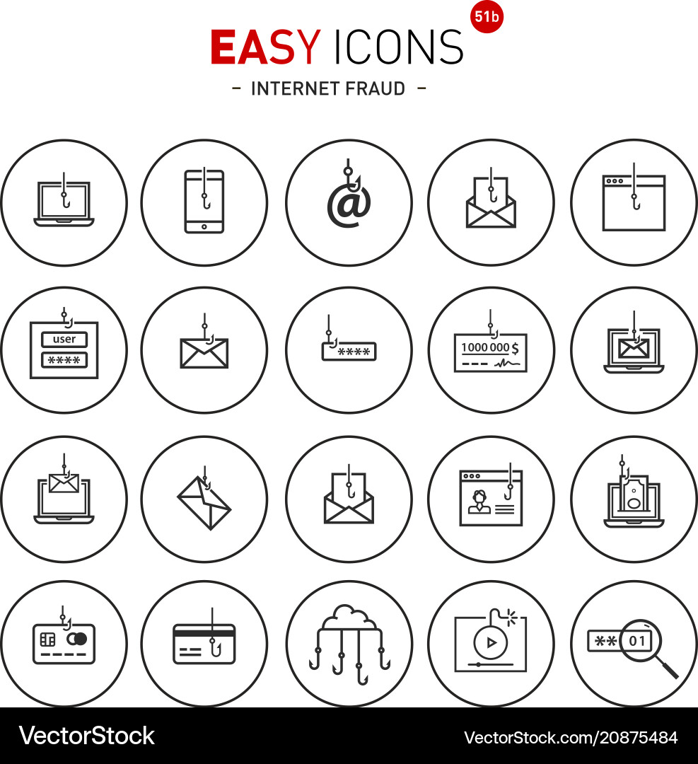 Easy icons 51b internet fraud Easy icons 51b internet fraud vector image