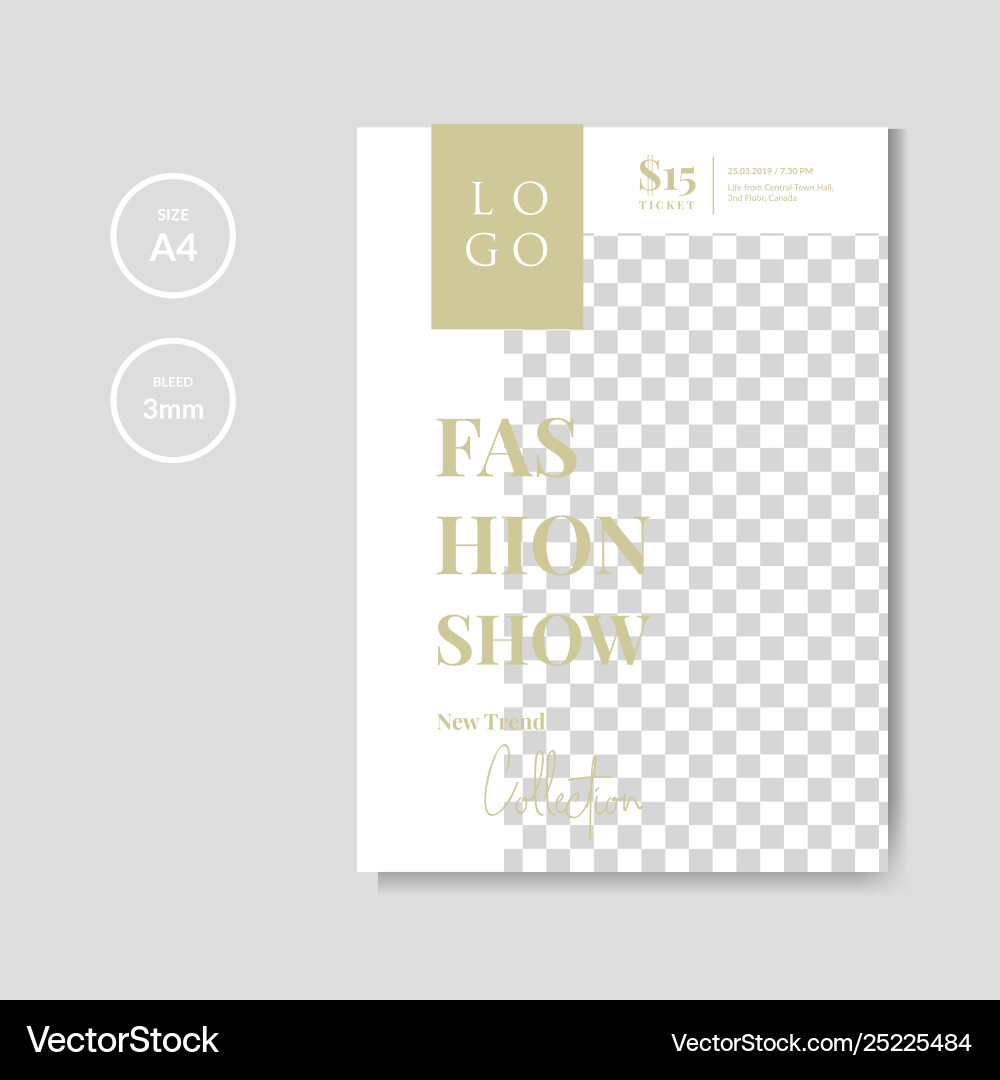 Fashion Show Flyer Template – Royalty-Free Vector | VectorStock, image size:1000x1080