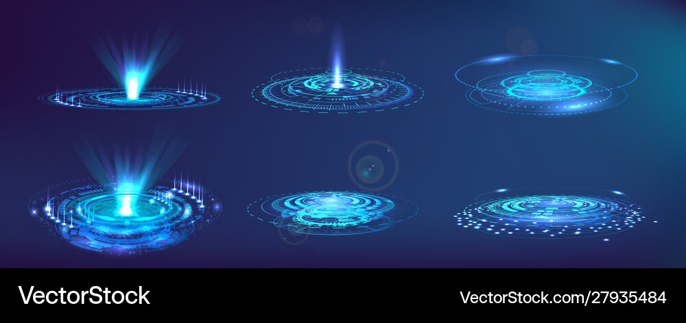 Futuristic UI Elements - Hologram Interface vector image