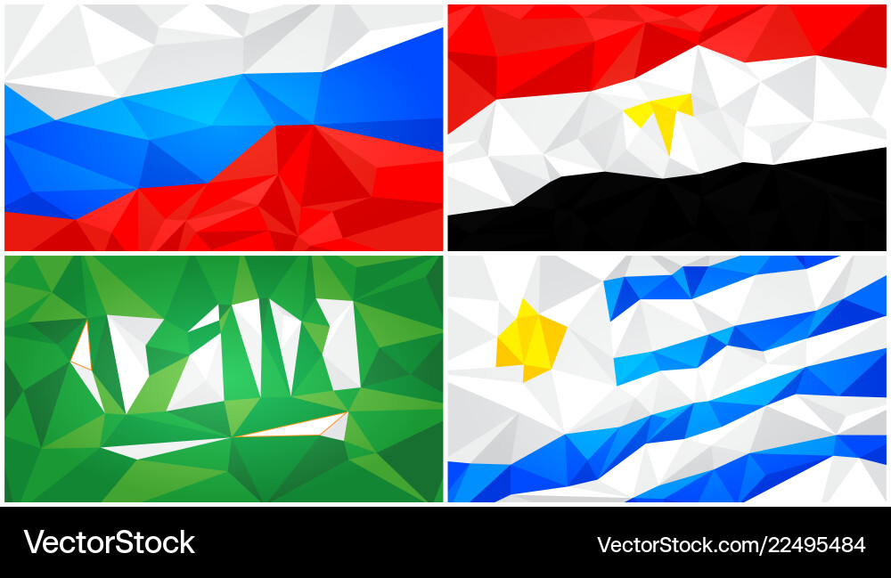 Low poly flag abstract polygonal triangular Low poly flag abstract polygonal triangular Vector Image