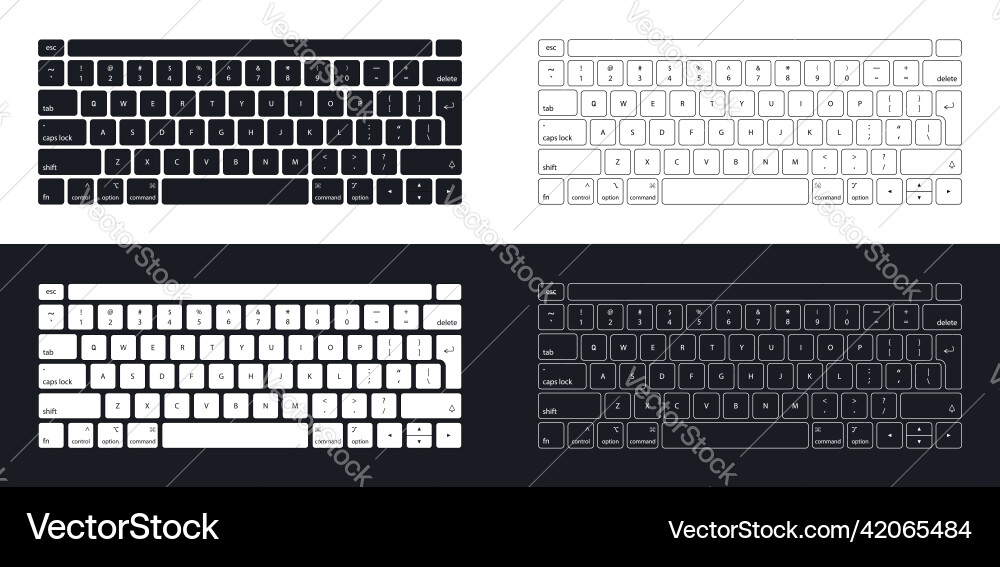 Modern Keyboard Computer Keys vector image