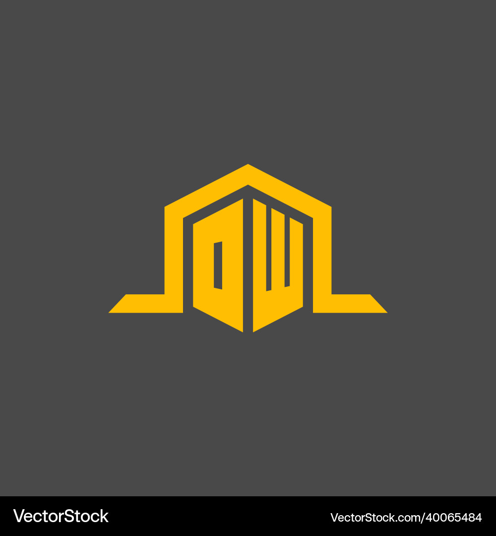 Ow monogram initial logo with hexagon style design Ow monogram initial logo with hexagon style design Vector Image