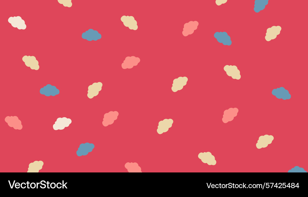Playful cloud blobs on red background Playful cloud blobs on red background Vector Image
