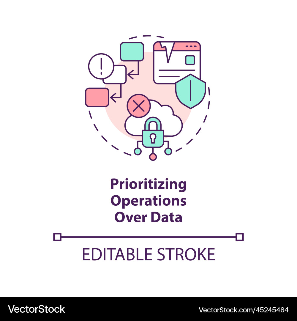 Prioritizing operations over data concept icon Vector Image