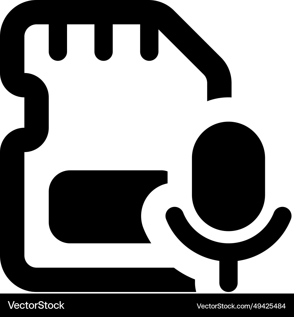 Sd card with built-in microphone for recording Vector Image