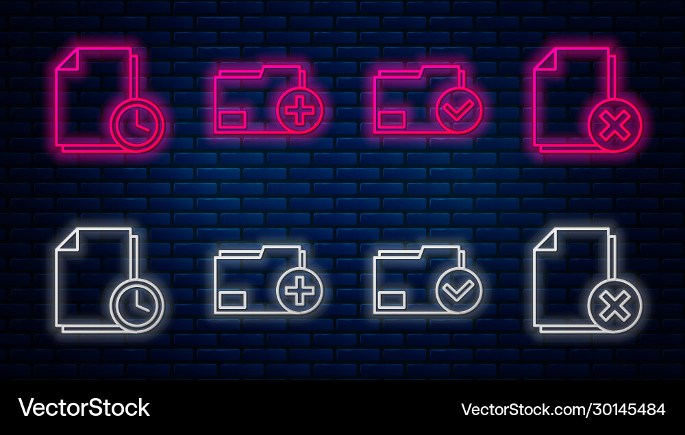 Set line add new folder document and check Vector Image